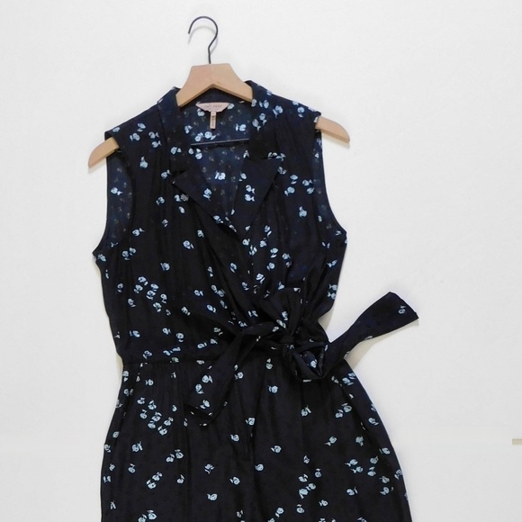 REBECCA TAYLOR Tailored Leandra Silk Floral Tie Waist Jumpsuit Jacquard Size 8 - Picture 5 of 16